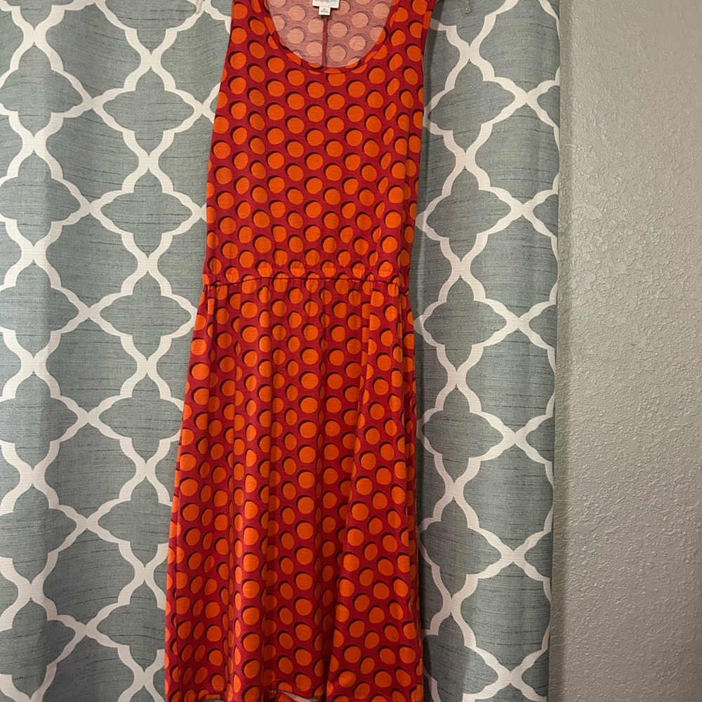 LuLaRoe Red Sleeveless Scoop Neck Sundress